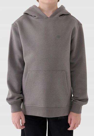 Bluza Chłopięca 4F Dresowa z Kapturem Basic Antracyt 4FJWAW25TSWSM1945