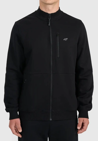 Bluza Męska 4F Sportowa Rozpinana ze stójką Czarna 4FWMM00TSWSM2547