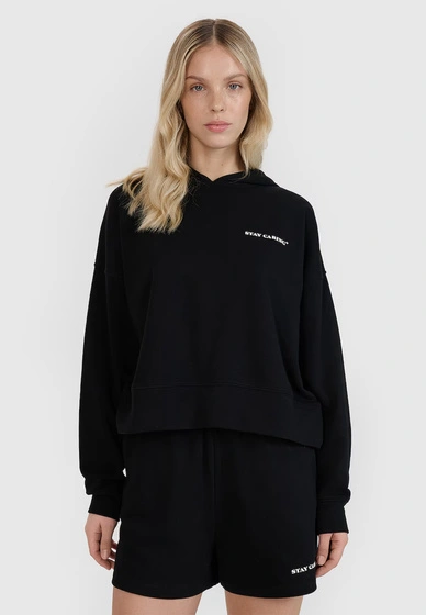 Bluza Damska 4F Nieocieplana Oversize Nierozpinana Z Kapturem Czarna 4FWSS24TSWSF1003