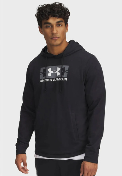 Bluza Męska z kapturem Under Armour Sportowa Regular Czarna 1390141-001
