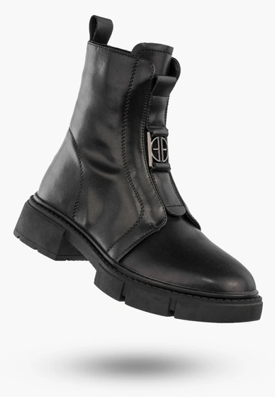 Trapery Damskie Skórzane Buty Na Zimę Ocieplane Botki Czarne Filippo DBT6524/25BK