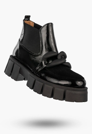 Botki Damskie Skórzane Na Platformie Wsuwane Buty Modne Ulmani 25930