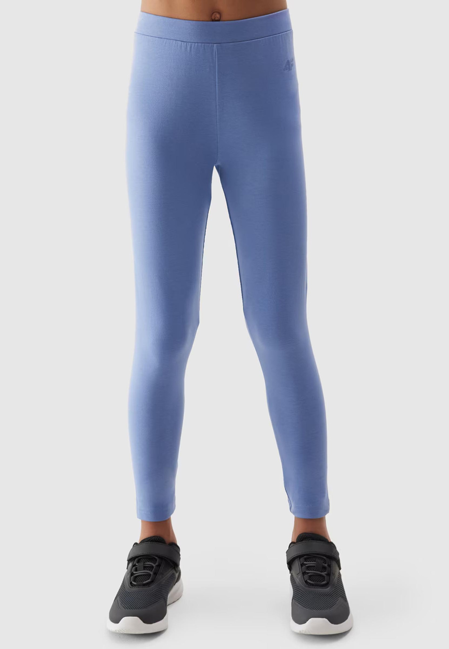 Legginsy Dziewczęce Spodnie 4F dzianinowe niebieskie 4FJWSS24TTIGF130