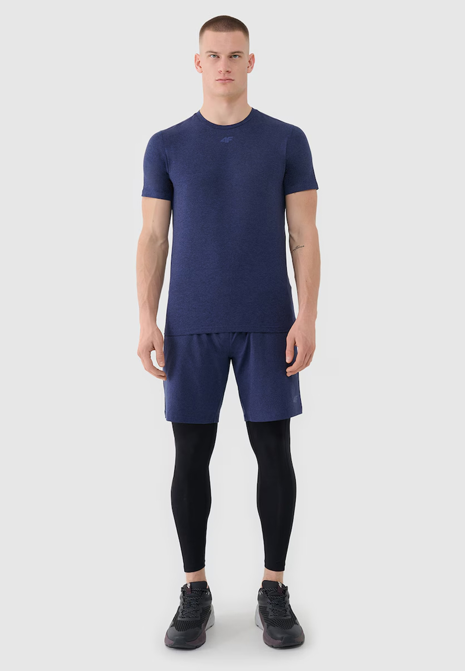 Koszulka Męska 4F T-shirt Treningowy Szybkoschnący Granatowy Melanż 4FWSS25TFTSM1344