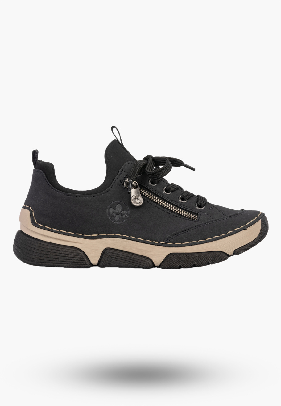 Półbuty Damskie Ekoskóra RIEKER Buty Sportowe Casual Granatowe 45973-17