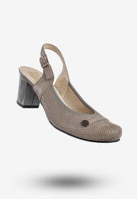Czółenka Damskie Skórzane Buty Na Słupku Eleganckie Popiel Pulso L-294D