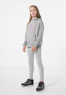 Bluza Dziewczęca 4F Szara z kapturem kangurek JBLD002