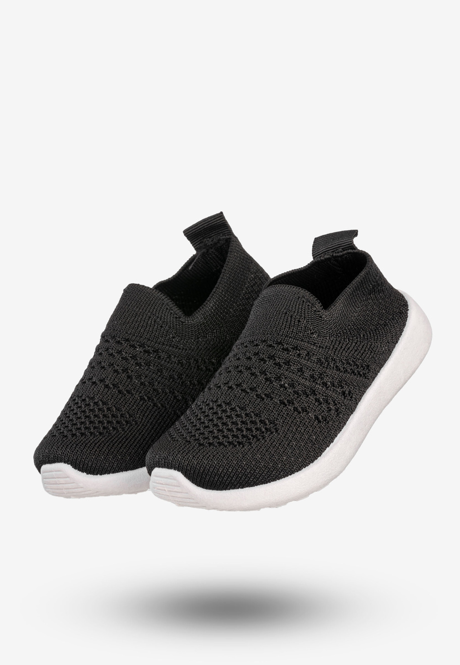 Sneakersy Dziecięce Wsuwane Buty Sportowe Lekkie Czarne Apawwa