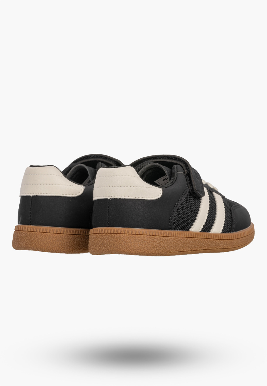 Sneakersy Dziecięce Trampki Buty Na Rzepy Skórzana Wkładka Czarne APAWWA
