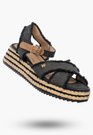 Sandały Damskie Wrangler Na Koturnie Buty Materiałowe Espadryle Granatowe KIM TEX