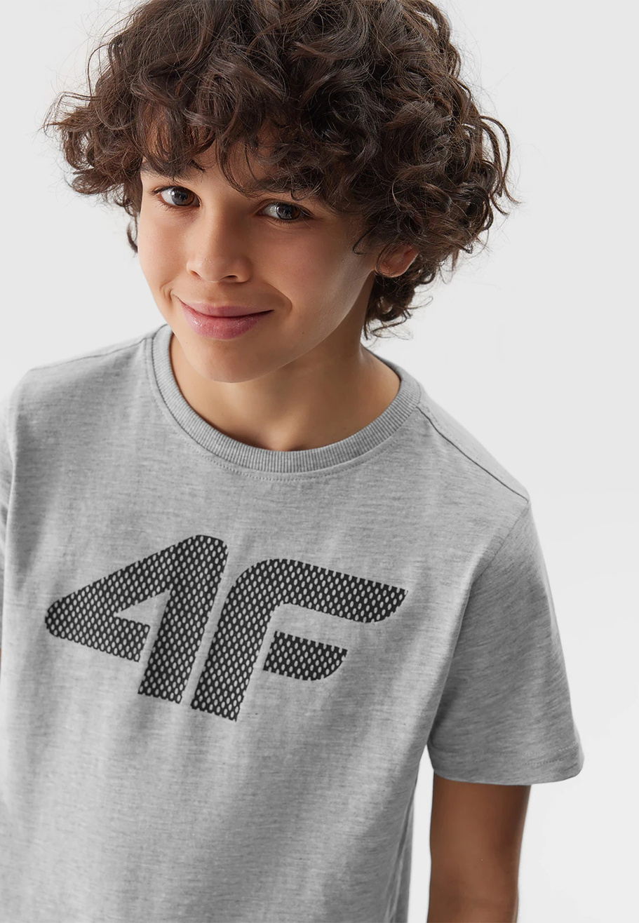 Koszulka Chłopięca 4F T-shirt z logiem Szara 4FJWSS24TTSHM1115