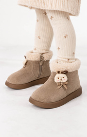 Botki Dziewczęce Buty Casual Na Zamek Ocieplane APAWWA Beżowe