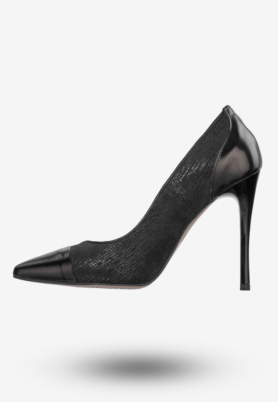 Szpilki Damskie Buty Skórzane Eleganckie Czarne Darex C-653/4