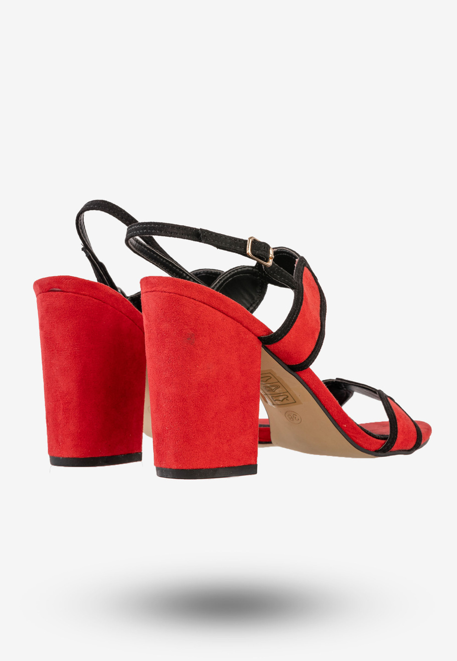 Sandały Damskie Buty Na Słupku Na Wiosnę Lato Goodin Czerwone GD-5507