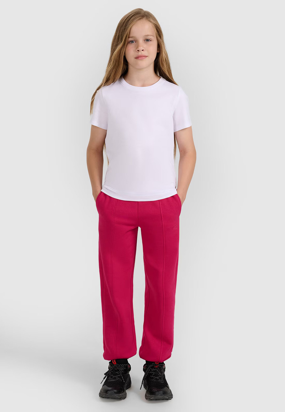 Koszulka Dziewczęca 4F T-shirt Biały Basic Podkoszulek 4FJWMM00TTSHF2332