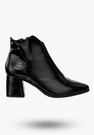Buty Damskie Botki Ekoskóra Ocieplane Na Klocku Na Zimę Czarne RMR2025-3