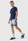Koszulka Chłopięca 4F T-shirt Klasyczny Basic Granatowy 4FJWSS24TTSHM1116