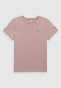 Koszulka Dziewczęca 4F T-shirt Bawełna Beżowy 4FJWAW25TTSHF2397