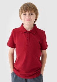 Koszulka Chłopięca 4F T-shirt Polo Czerwony 4FJWAW24TPTSM478