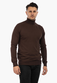 Golf Męski Elegancki Sweter Klasyczny Brązowy G-BR-1-2024