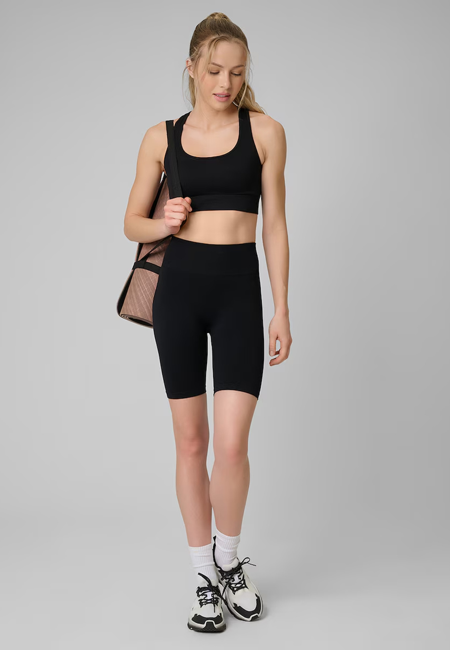 Kolarki Damskie 4F Sportowe Legginsy Szybkoschnące Bezszwowe Treningowe Czarne 4FWSS26TFSTF109