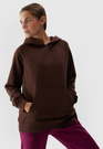 Bluza Damska 4F Sportowa Dresowa Nierozpinana Z Kapturem Brązowa 4FWSS24TSWSF0955
