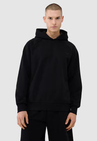 Bluza Męska 4F Sportowa Oversize Z Kapturem Ocieplana Dresowa Czarna 4FWSS25TSWSU1547
