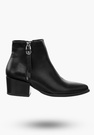Botki Damskie Buty ze Skóry Ekologicznej Eleganckie Ocieplane Czarne Na Zimę 20BT35-3028