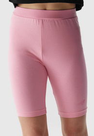 Legginsy Dziewczęce Kolarki 4F dzianinowe jasny róż 4FJWSS24TTIGF129