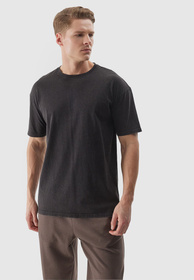 Koszulka Męska 4F T-shirt Sportowy Regular Czarny 4FWSS24TTSHM1316