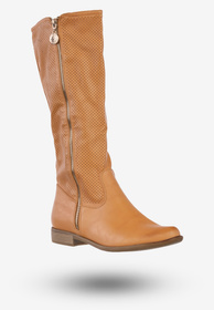 Kozaki Damskie Ekoskóra Buty Na Zimę Jesień Sergio Leone Camel 5018