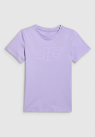 Koszulka Dziewczęca 4F T-shirt Sportowy Regular Fioletowy 4FJWSS26TTSHF3004