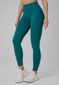 Legginsy Damskie 4F Sportowe Treningowe Bezszwowe Push-Up Morska Zieleń 4FWSS26TFTIF457