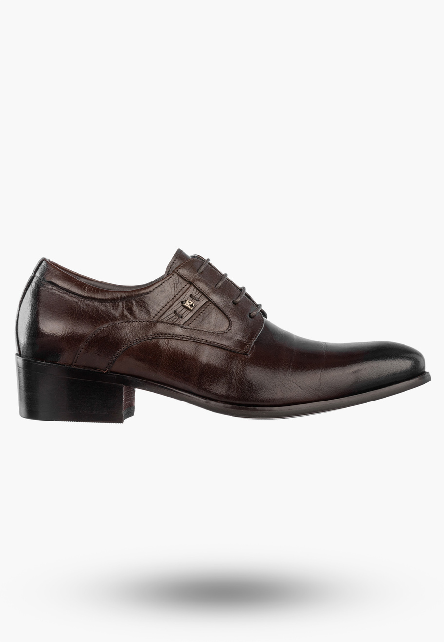 Buty Męskie JOHN DOUBARE Skórzane Półbuty Wizytowe Brązowe C179-P57-A02