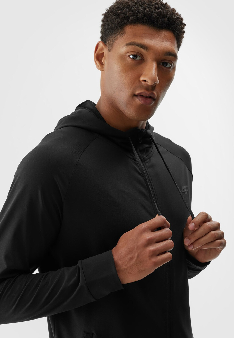 Bluza Męska 4F Czarna Rozpinana Sportowa Treningowa 4FWAW24TFSWM403