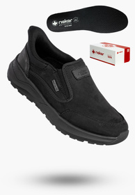 Buty Męskie RIEKER Półbuty Skórzane Sportowe Czarne 06052-00