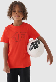 Koszulka 4F Pomarańczowy T-shirt chłopięcy Regular 4FJWMM00TTSHM1627