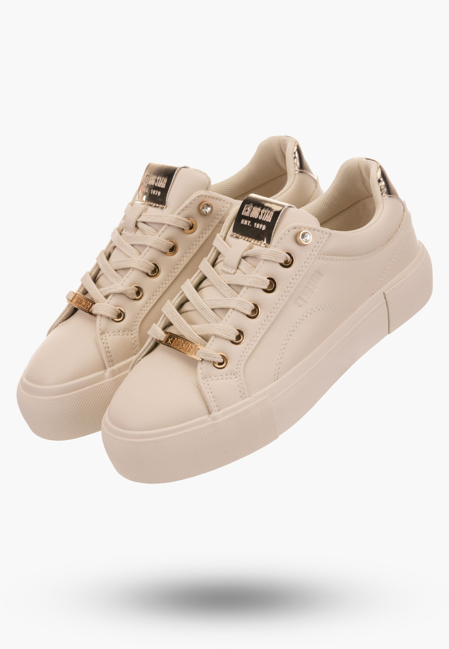 Buty Damskie BIG STAR Beżowe Trampki NN274210