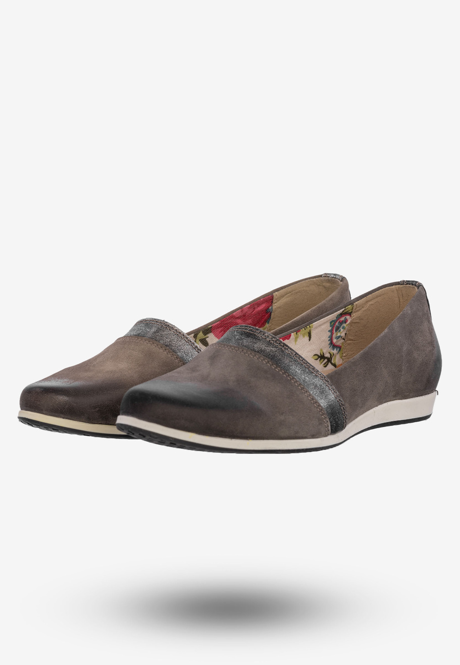 Buty Baleriny Damskie Półbuty Eleganckie Ciemny Szary Sophie 964/17