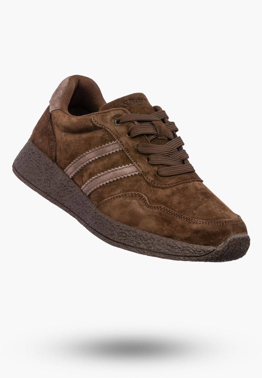Sneakersy Damskie Skórzane Buty Sportowe Półbuty Brązowe S.Barski
