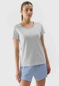 Koszulka Damska 4F T-shirt Regular Basic Casual Bawełna Szary 4FRSS24TTSHF2049