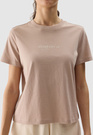 Koszulka Damska 4F T-shirt Z Nadrukiem Beżowy 4FWSS24TTSHF1354