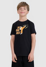 Koszulka Chłopięca 4F T-shirt Z Nadrukiem Regular Czarny 4FJRSS25TTSHM2643