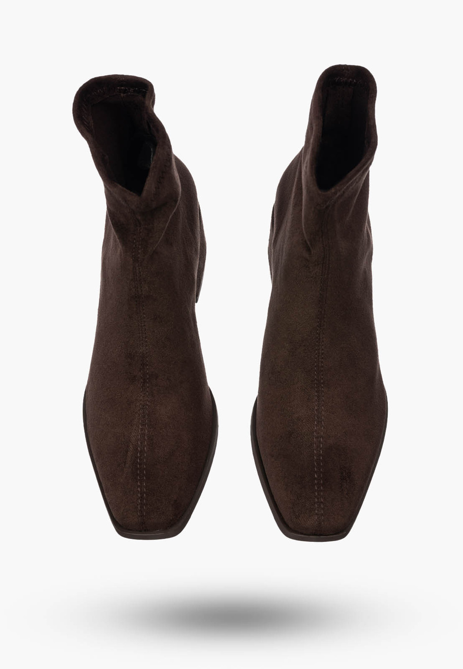 Botki Damskie Buty Wsuwane Eleganckie Stylowe Na Zimę Brązowe