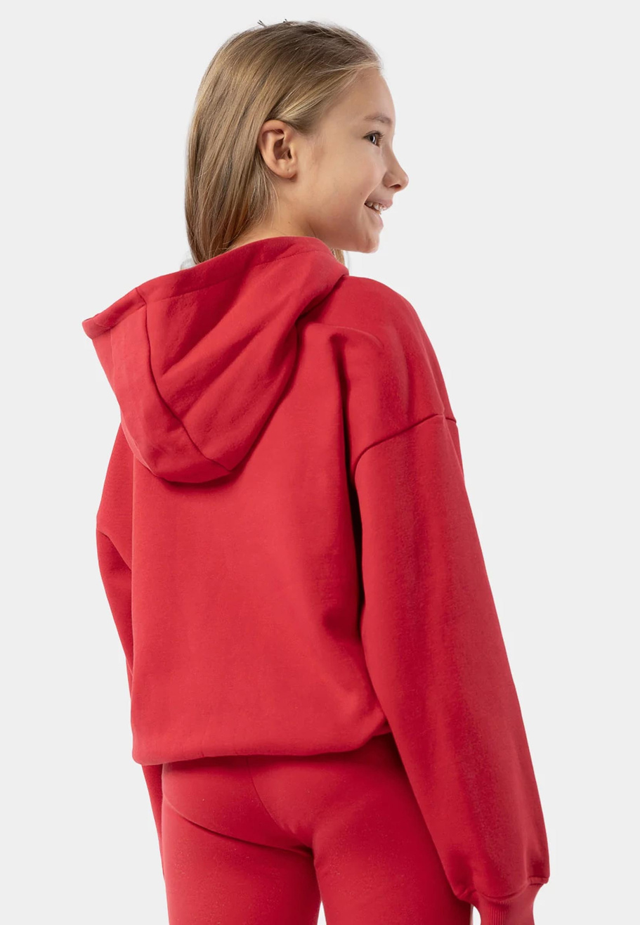 Bluza Dziewczęca 4F z kapturem czerwona