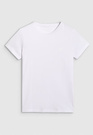 Koszulka Damska 4F T-shirt Slim Fit Gładki Biały 4FWMM00TTSHF2255