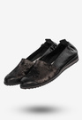 Baleriny Damskie Buty Ze Skóry Naturalnej Czarne Korda 1539