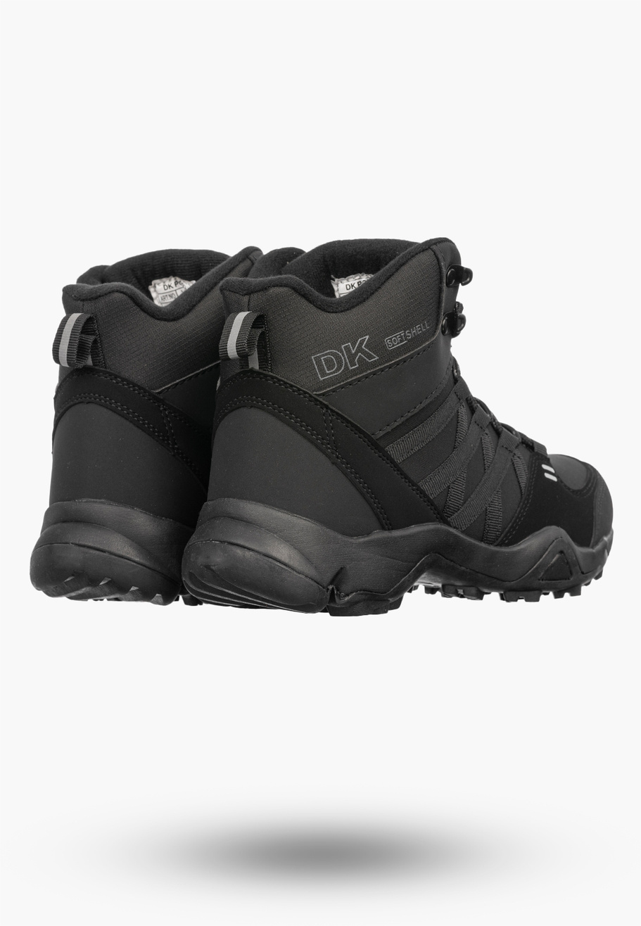 Buty Trekkingowe Damskie DK Młodzieżowe Sportowe Softshell Wysokie Czarne