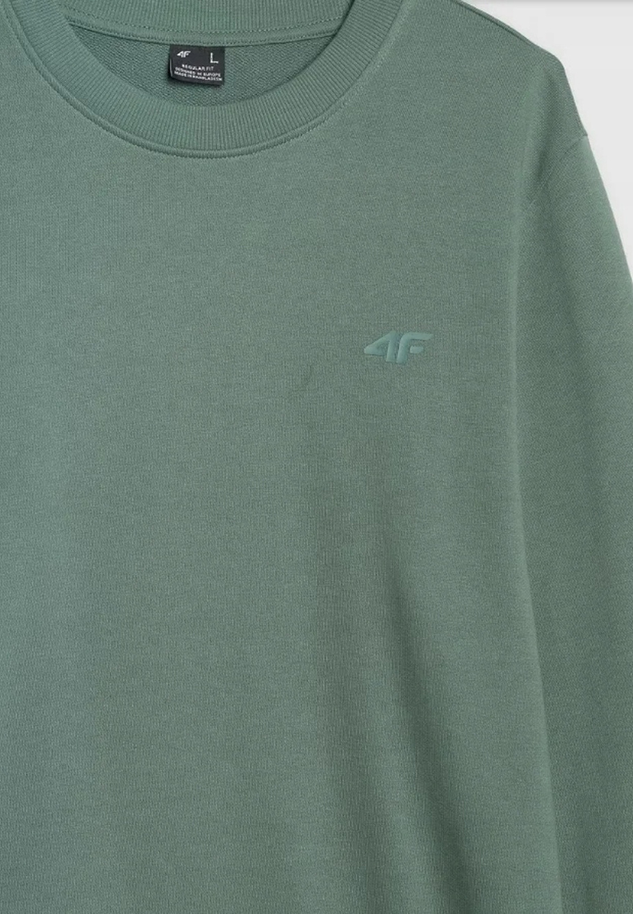 Bluza Męska 4F Z Kapturem Dresowa Sportowa Nieocieplana Zielona 4FWAW25TSWSM1981