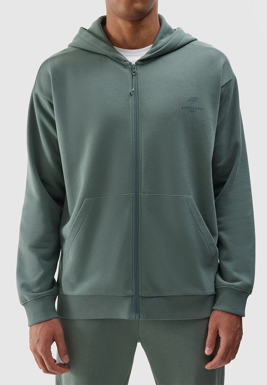 Bluza Męska 4F Khaki Rozpinana Sportowa 4FWSS24TSWSM1011